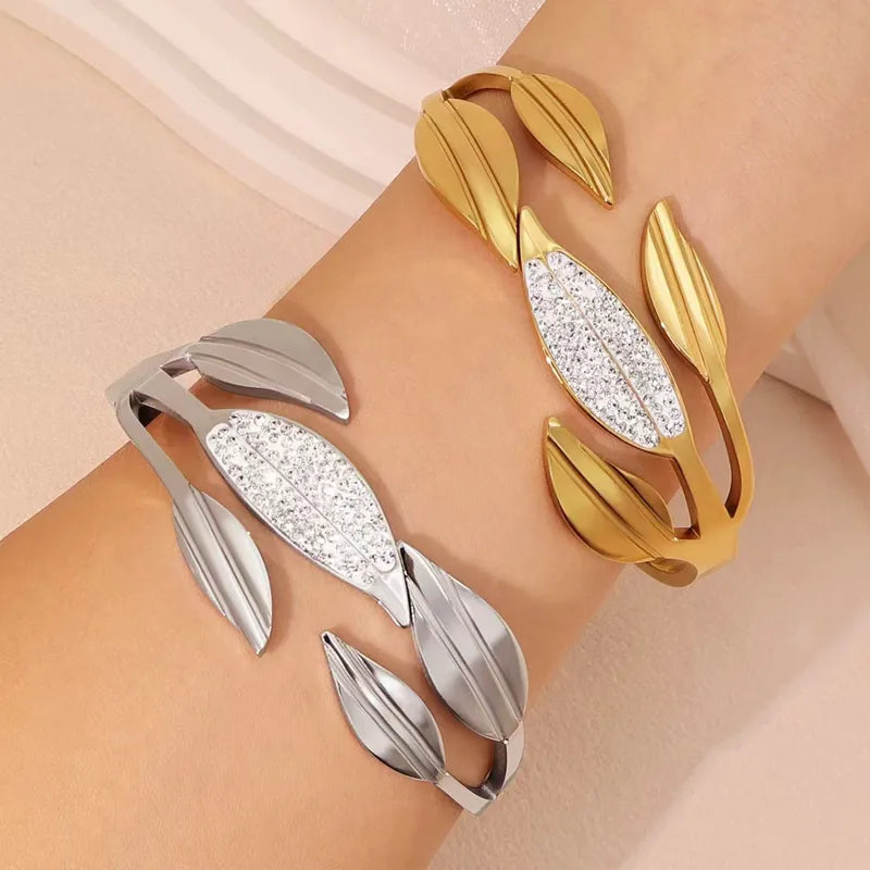 Stainless Steel Flower Bangles