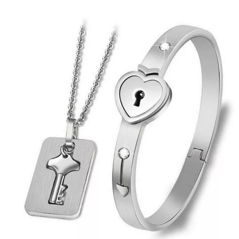 Heart Lock Bracelet with Key