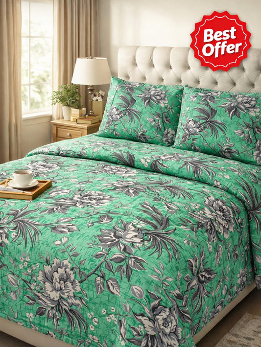 Emerald Bloom Luxe Bedding Set