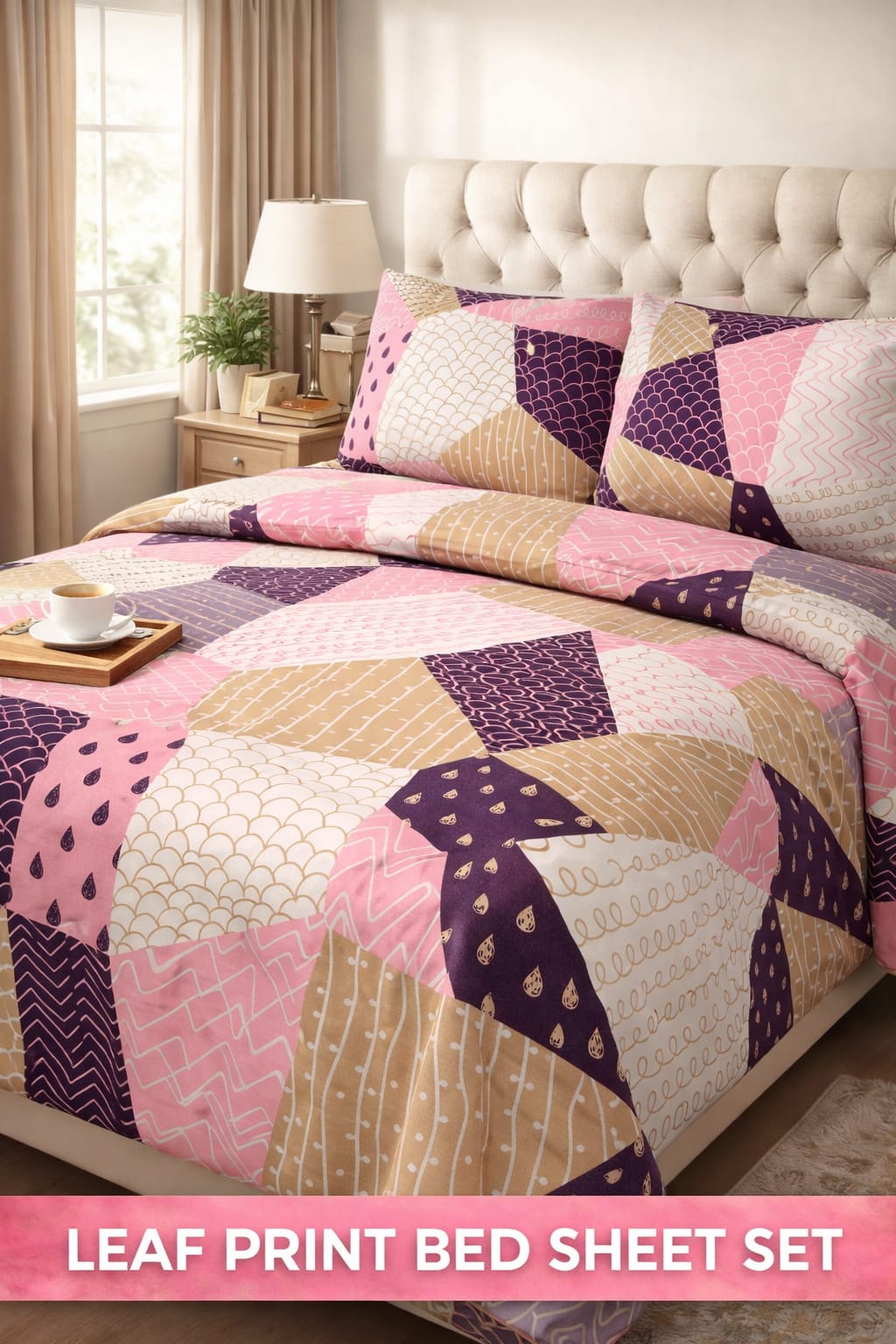 Blush Harmony Patchwork Bedding Set
