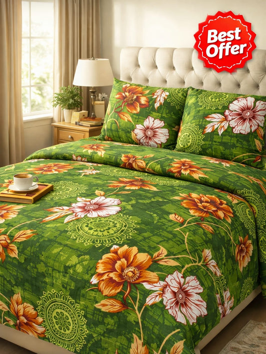 Emerald Blossom Comfort Bedsheet Set